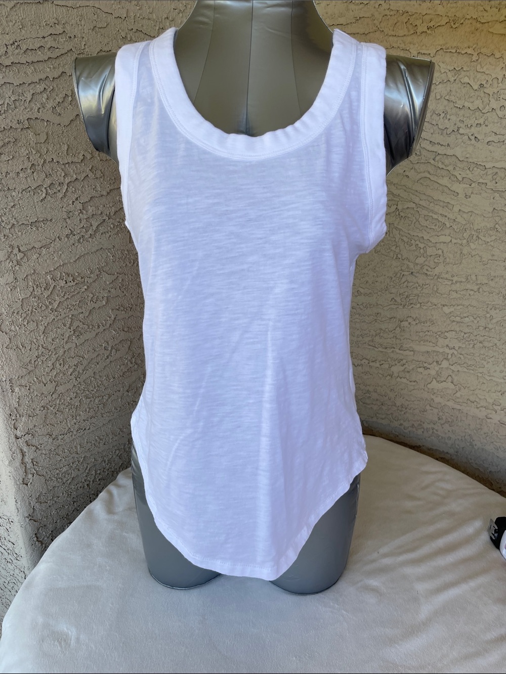 Madewell White Cotton Tank with Ribbed Neck Trim 100% cotton